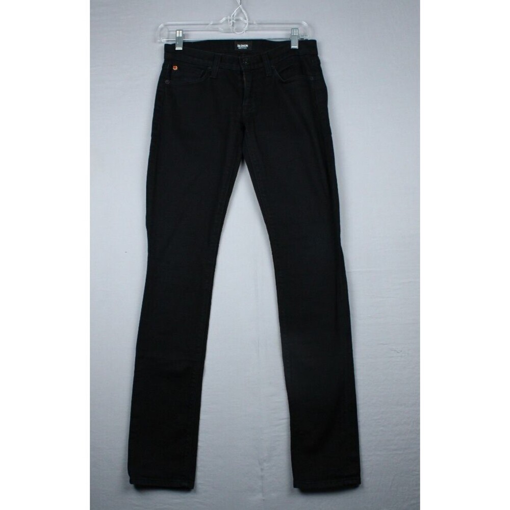 Hudson Jeans Womens 24 Colette Mid Rise Skinny Made In USA Black Dark Wash